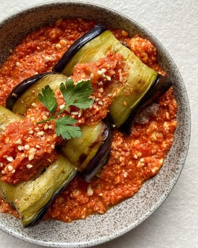 Canelones de berenjena con tomate y ricotta 🍆 Canelones de berenjena con tomate y ricotta 🍆