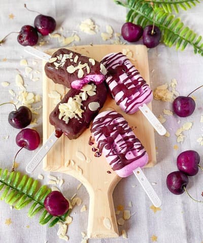 Heladitos de mascarpone y cerezas Heladitos de mascarpone y cerezas